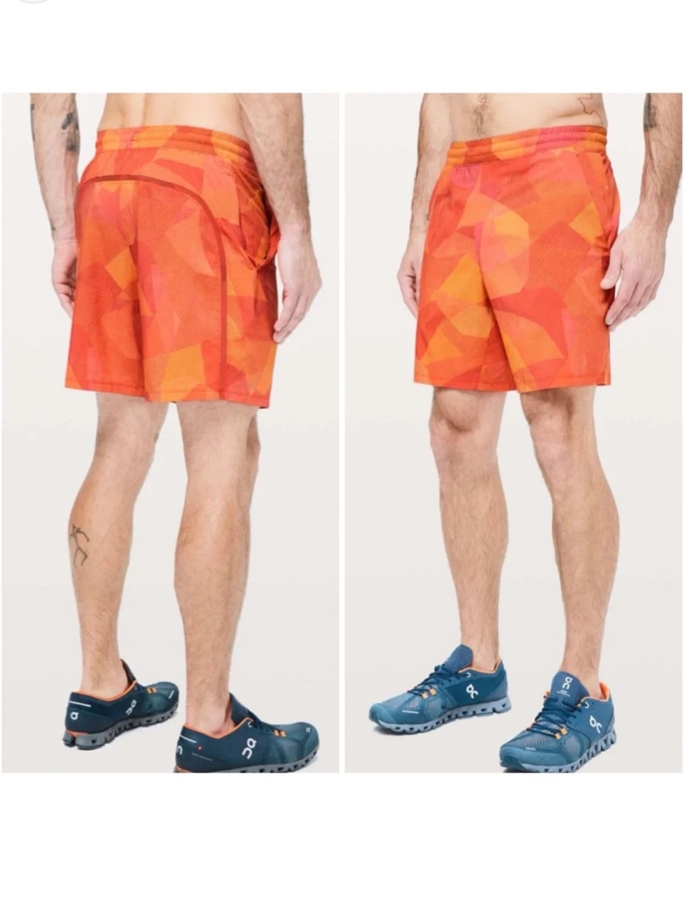 Lululemon Men’s Size Medium Pace Breaker Shorts Linerless 7” in Mesh Mash Orange - Picture 3 of 12